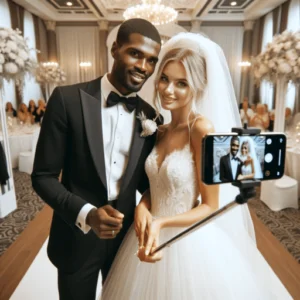 Grabación de vídeo de TikTok en la boda