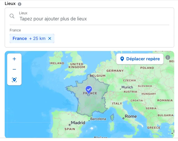 Targeting Facebook advertising locations