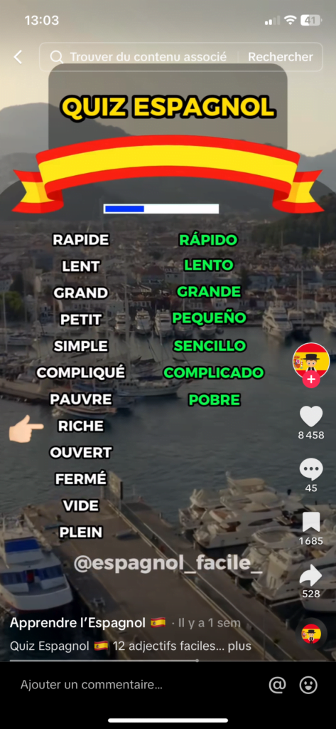 Contenu ludique TikTok